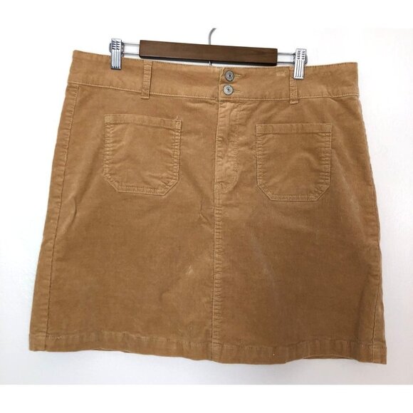 Wallflower Corduroy Mini Skirt Women 16W Tan Camel Pockets - Picture 1 of 4